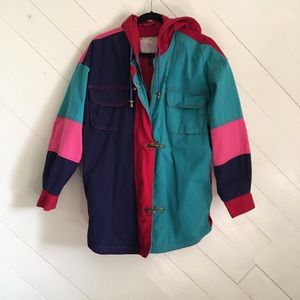 Vintage color block coat